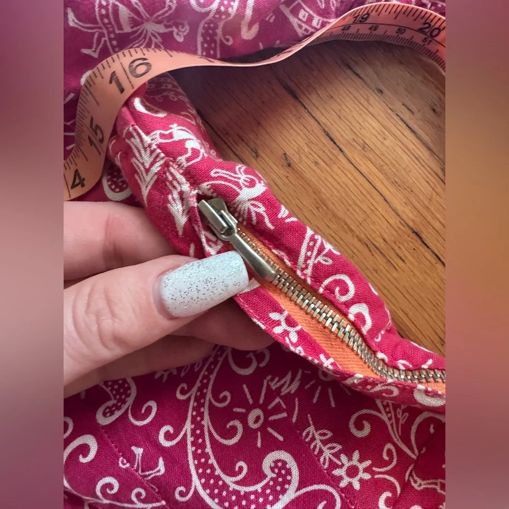 40s Inspired Red Novelty Print Paisley Dress Sz SM - Picture 7 of 12